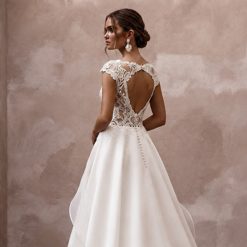 Court Train Wedding Dresses with Graceful Elegance - Apparel & Accessories > Clothing > Wedding & Bridal Party Dresses > Wedding Dresses - Mignonette Bridal