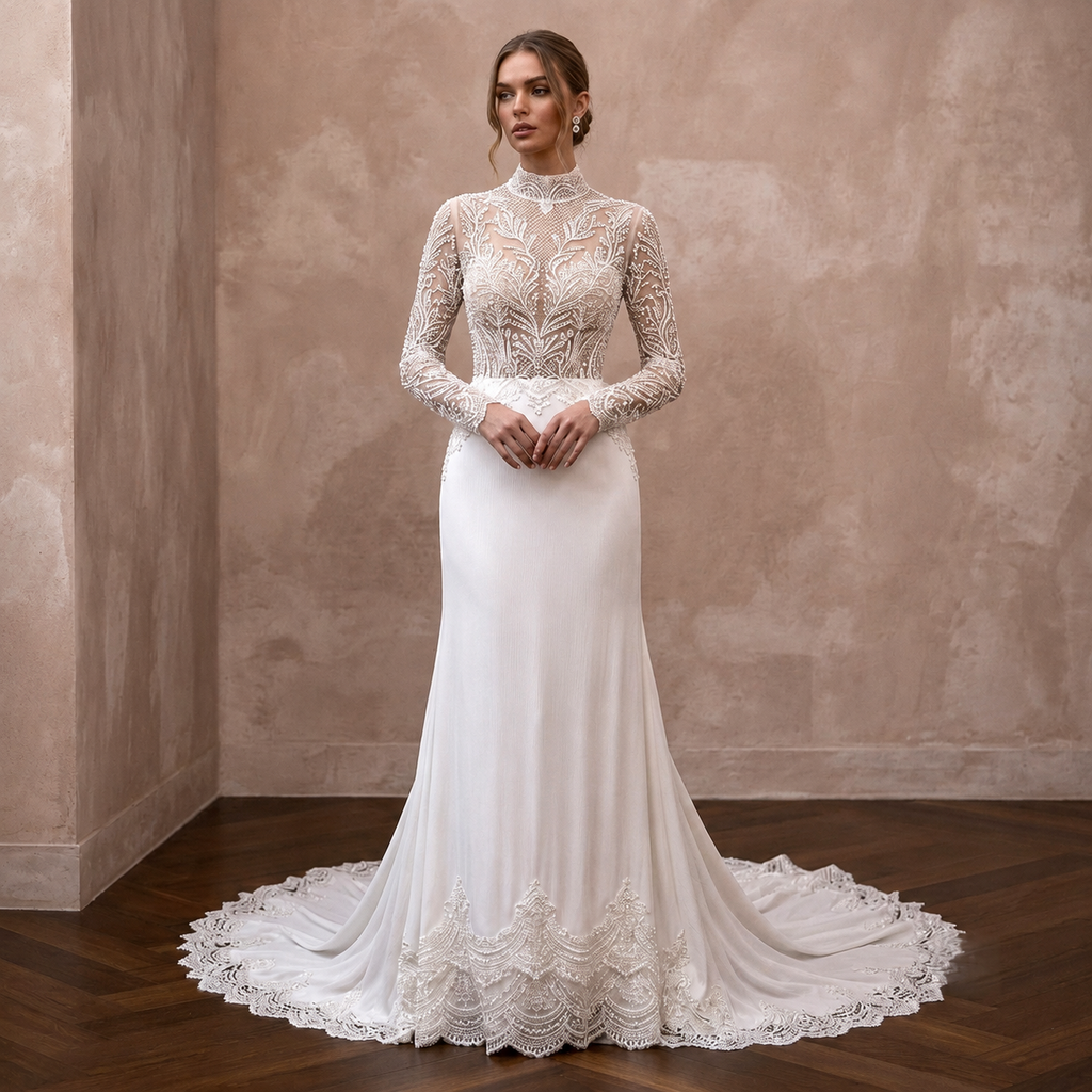 Court Train Wedding Dresses with Refined Beauty