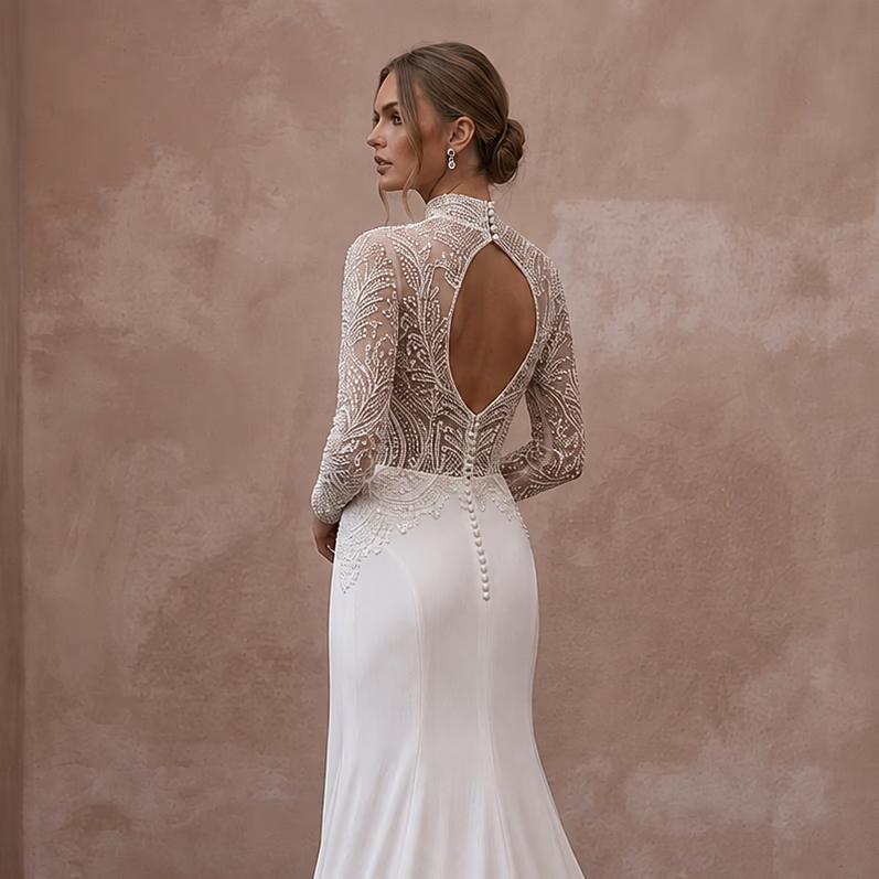 Court Train Wedding Dresses with Refined Beauty - Apparel & Accessories > Clothing > Wedding & Bridal Party Dresses > Wedding Dresses - Mignonette Bridal