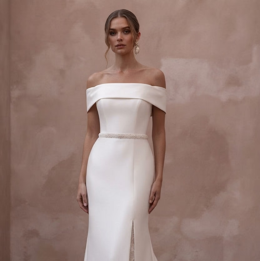 Court Train Wedding Dresses with Refined Elegance - Apparel & Accessories > Clothing > Wedding & Bridal Party Dresses > Wedding Dresses - Mignonette