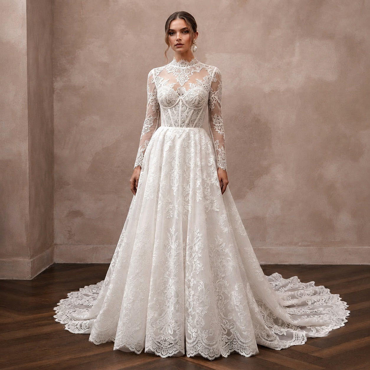 Couture Wedding Dresses with Exclusive French Lace Fabrics - Apparel & Accessories > Clothing > Wedding & Bridal Party Dresses > Wedding Dresses - Mignonette Bridal