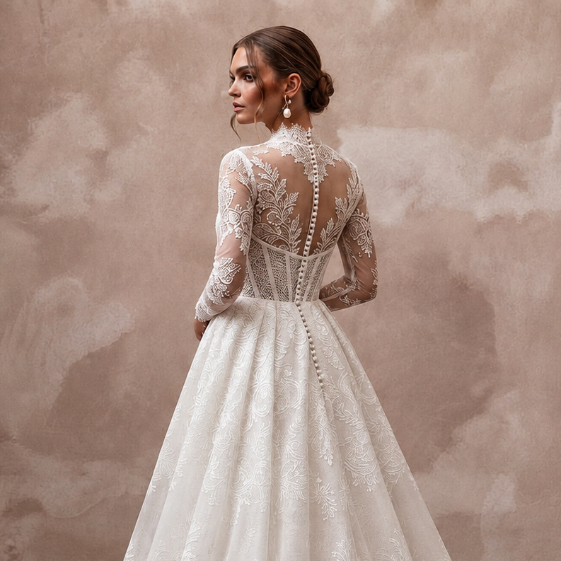 Couture Wedding Dresses with Exclusive French Lace Fabrics