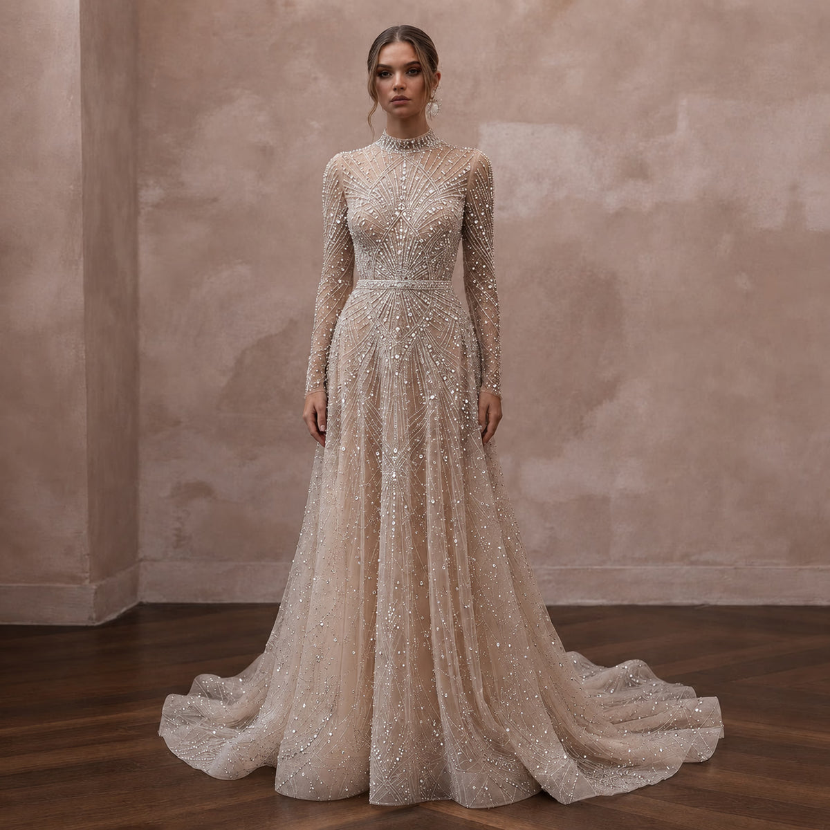 Couture Wedding Dresses with Handcrafted Crystal Embellishments - Apparel & Accessories > Clothing > Wedding & Bridal Party Dresses > Wedding Dresses - Mignonette Bridal Main image