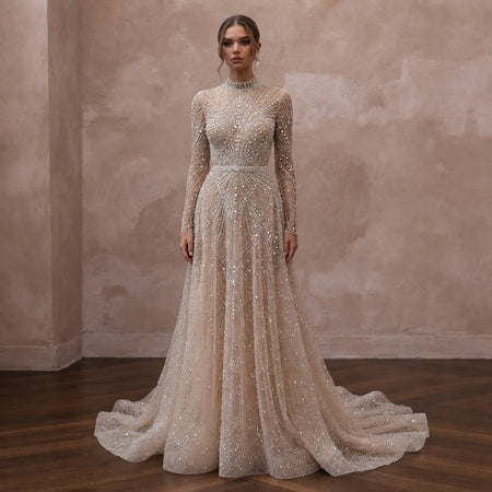 Couture Wedding Dresses with Handcrafted Crystal Embellishments - Apparel & Accessories > Clothing > Wedding & Bridal Party Dresses > Wedding Dresses - Mignonette Bridal