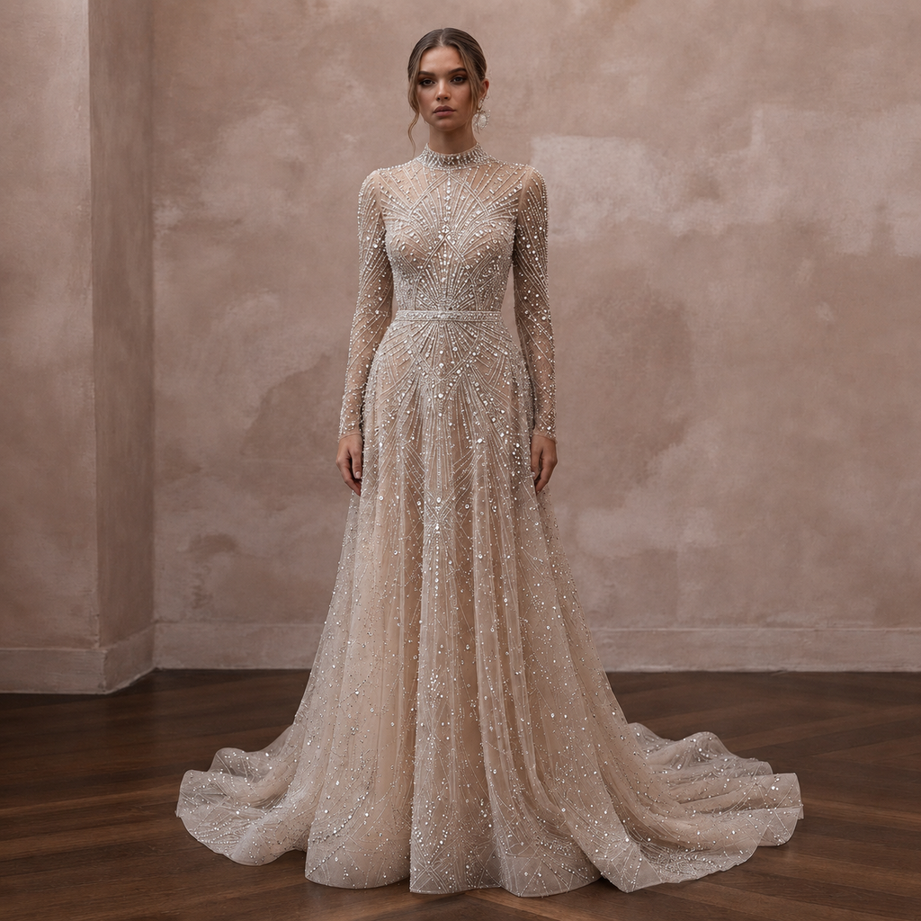 Couture Wedding Dresses with Handcrafted Crystal Embellishments