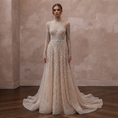 Couture Wedding Dresses with Handcrafted Crystal Embellishments
