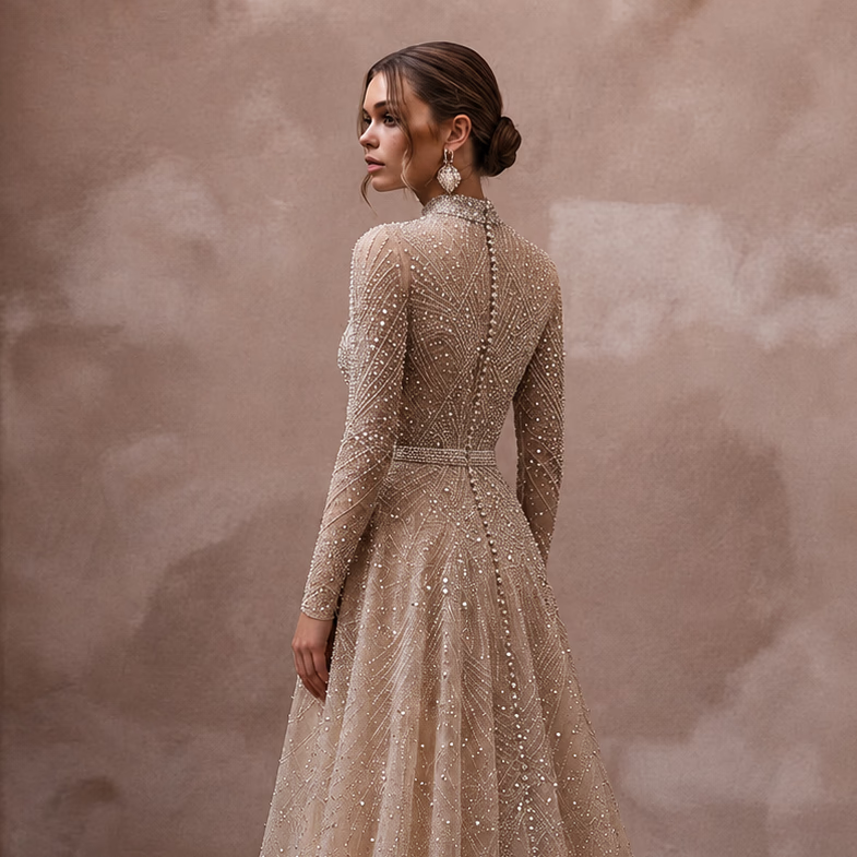 Couture Wedding Dresses with Handcrafted Crystal Embellishments - Apparel & Accessories > Clothing > Wedding & Bridal Party Dresses > Wedding Dresses - Mignonette Bridal
