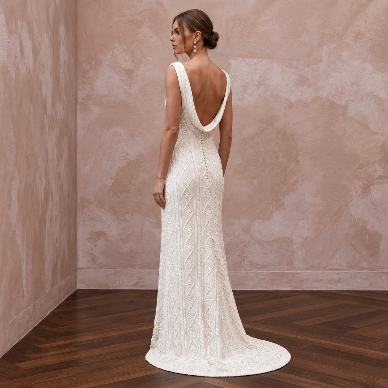 Cozy White Cashmere Knit Bridal Gown for Ski Lodge Elopement Secondary image