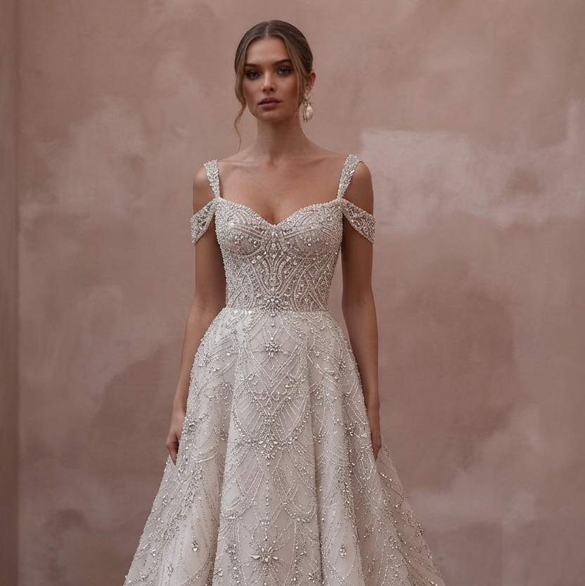 Crystal Embellished Wedding Dresses with Couture Sparkle