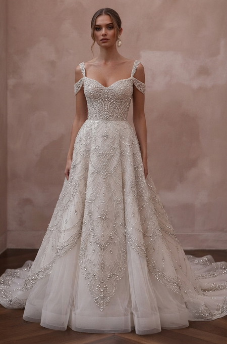 Crystal Embellished Wedding Dresses with Couture Sparkle