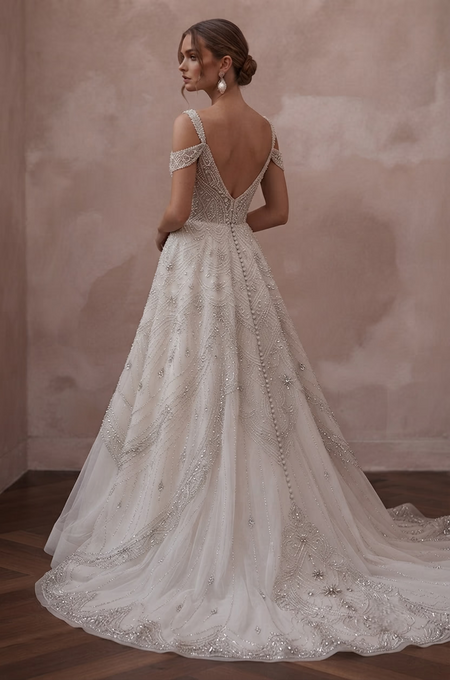 Crystal Embellished Wedding Dresses with Couture Sparkle - Apparel & Accessories > Clothing > Wedding & Bridal Party Dresses > Wedding Dresses - Mignonette