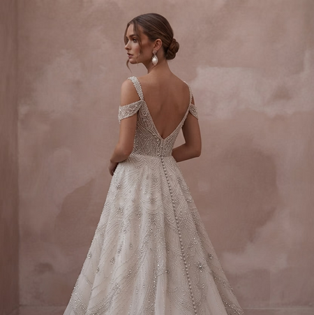 Crystal Embellished Wedding Dresses with Couture Sparkle - Apparel & Accessories > Clothing > Wedding & Bridal Party Dresses > Wedding Dresses - Mignonette