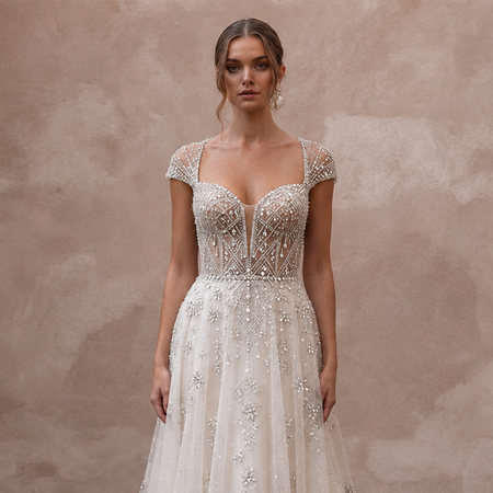 Crystal Tulle Wedding Dresses with Sparkling Details
