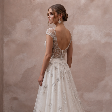 Crystal Tulle Wedding Dresses with Sparkling Details