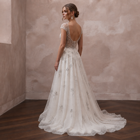 Crystal Tulle Wedding Dresses with Sparkling Details