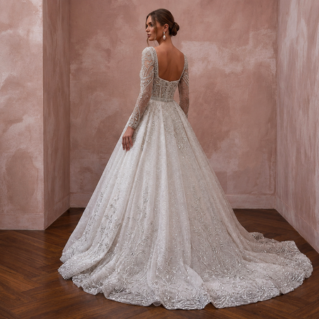 Crystal Tulle Wedding Dresses with Sparkling Skirts