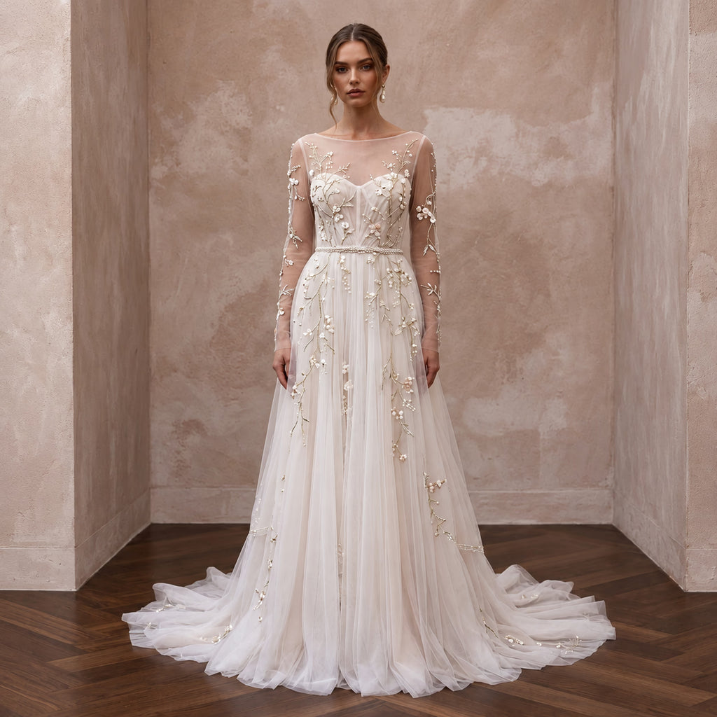 Custom Fit Tulle Bridal Dress for a Garden Wedding