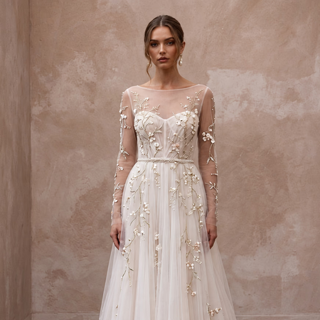 Custom Fit Tulle Bridal Dress for a Garden Wedding