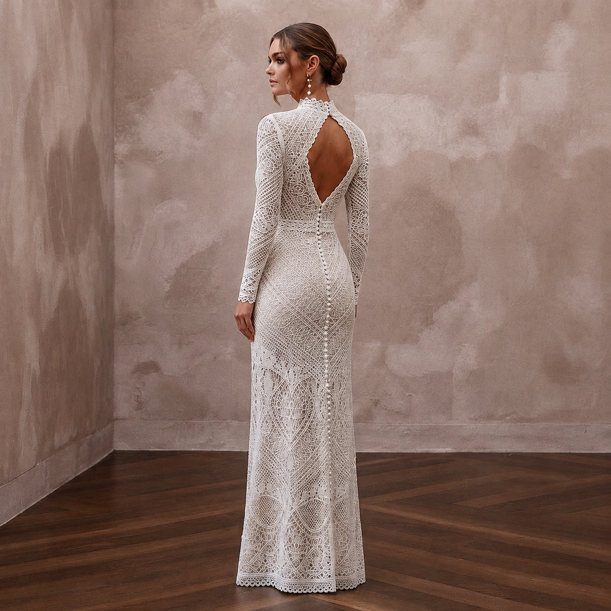 Daring White Crochet Lace Bodycon for Beach Vow Renewal Secondary image