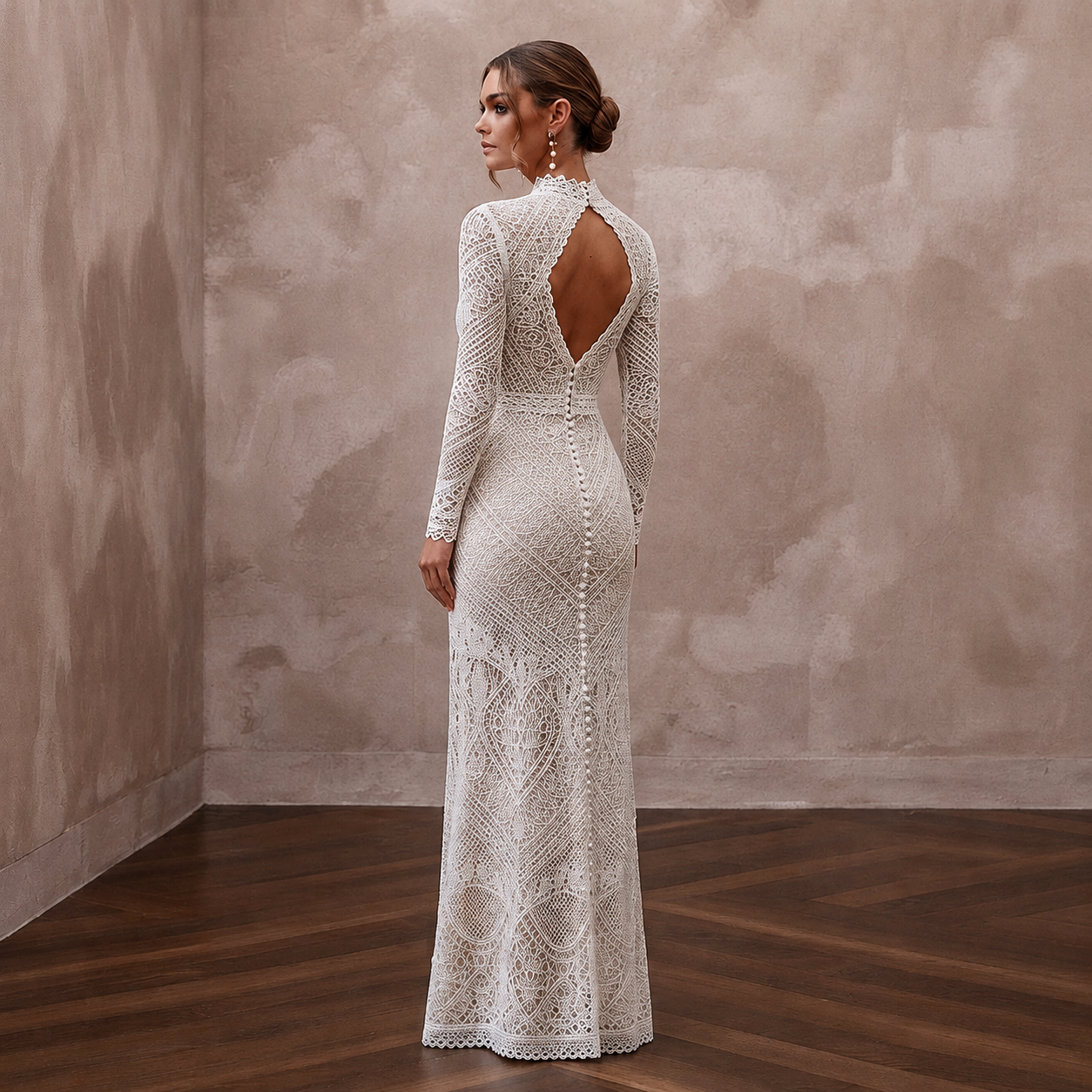 Daring White Crochet Lace Bodycon for Beach Vow Renewal Secondary image
