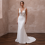 Daring White Stretch Crepe Mermaid Wedding Dress for Surprise Wedding Exit