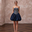 Dark Navy Taffeta Bubble Hem Strapless Cocktail Dress - Apparel & Accessories > Clothing > Wedding & Bridal Party Dresses > Wedding Dresses - Mignonette Bridal