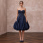 Dark Navy Taffeta Voluminous Bubble Skirt Strapless Cocktail Dress