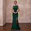 Deep Forest Green Crepe Cut - Out Waist High Slit Formal Gown - Apparel & Accessories > Clothing > Wedding & Bridal Party Dresses > Wedding Dresses - Mignonette Bridal