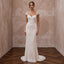Delicate Ivory Embroidered Net Column Bridal Dress for Engagement Shoot