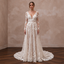 Delicate Lace Wedding Dress with Floral Appliques