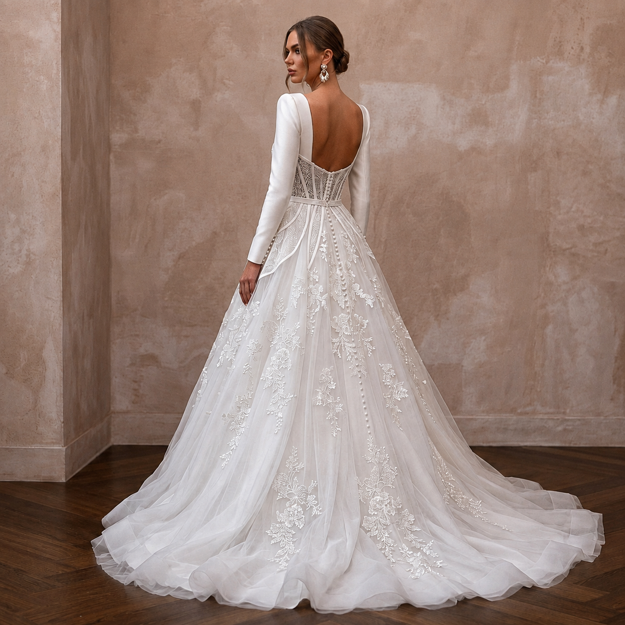 Designer Bridal Gowns with Satin, Lace, Mikado, and Tulle Craftsmanship Secondary image