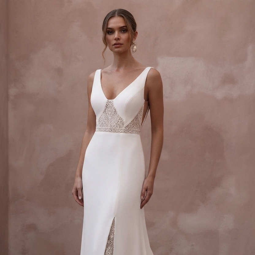 Destination Wedding Dresses with Easy-to-Pack Crepe