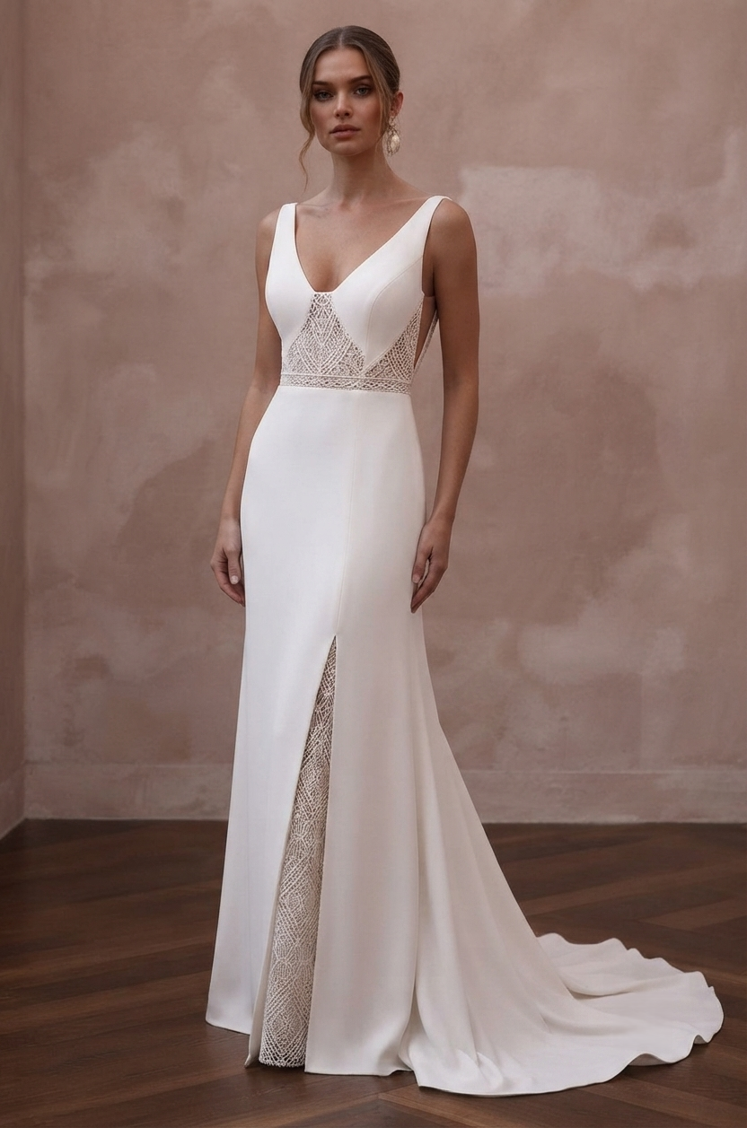 Destination Wedding Dresses with Easy-to-Pack Crepe Main image