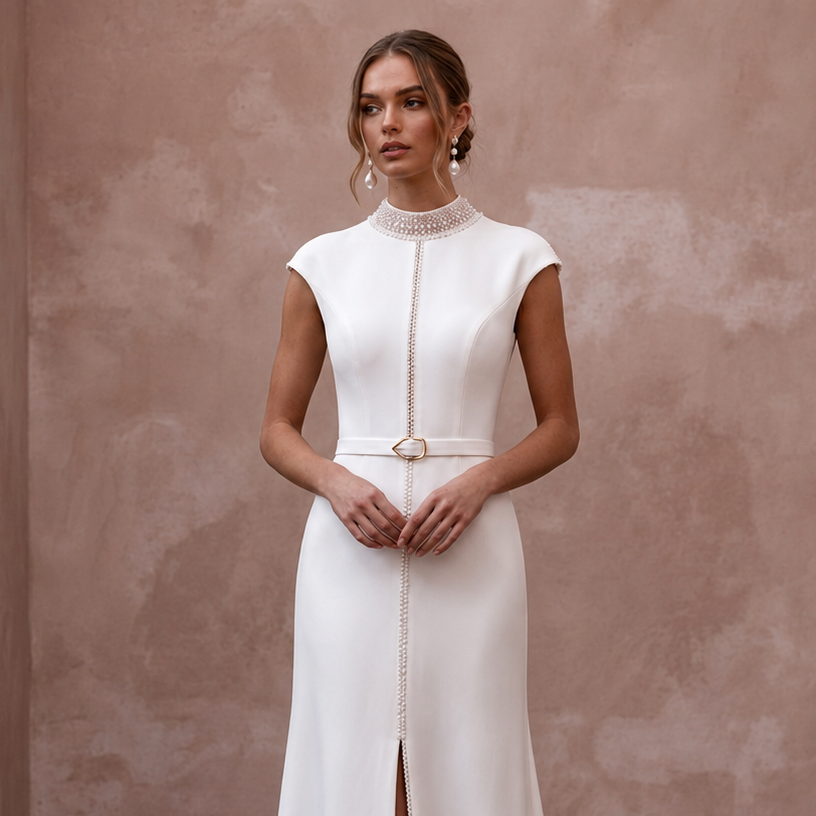 Destination Wedding Dresses with Travel-Friendly Crepe