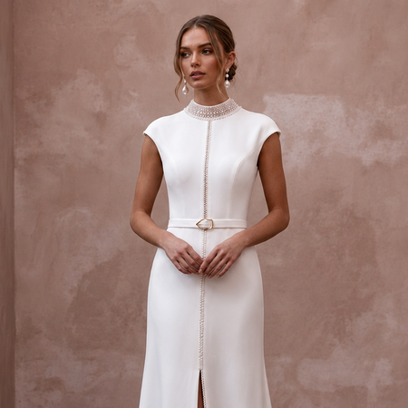 Destination Wedding Dresses with Travel-Friendly Crepe