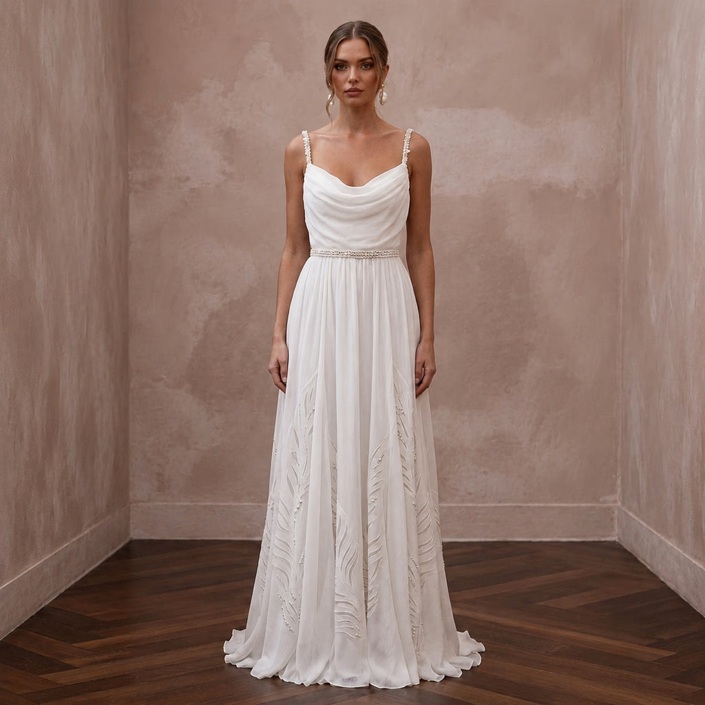 Destination Wedding Dresses with Travel - Friendly Fabrics - Apparel & Accessories > Clothing > Wedding & Bridal Party Dresses > Wedding Dresses - Mignonette