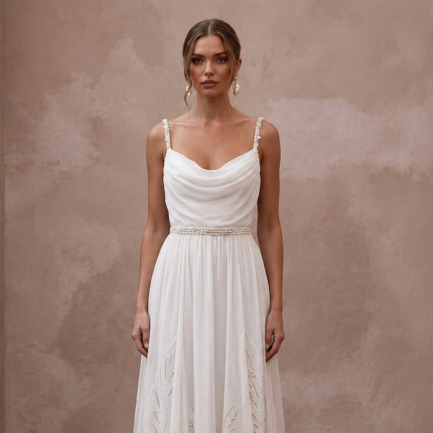 Destination Wedding Dresses with Travel - Friendly Fabrics - Apparel & Accessories > Clothing > Wedding & Bridal Party Dresses > Wedding Dresses - Mignonette