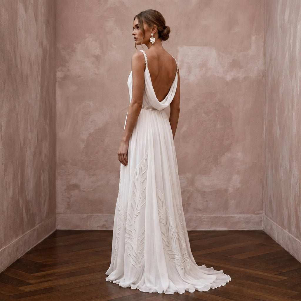 Destination Wedding Dresses with Travel - Friendly Fabrics - Apparel & Accessories > Clothing > Wedding & Bridal Party Dresses > Wedding Dresses - Mignonette