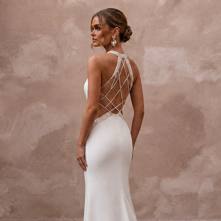 Destination Wedding Dresses with Wrinkle-Resistant Crepe