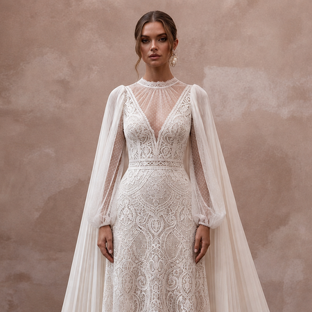 Detachable Cape Wedding Dresses with Versatile Bridal Style