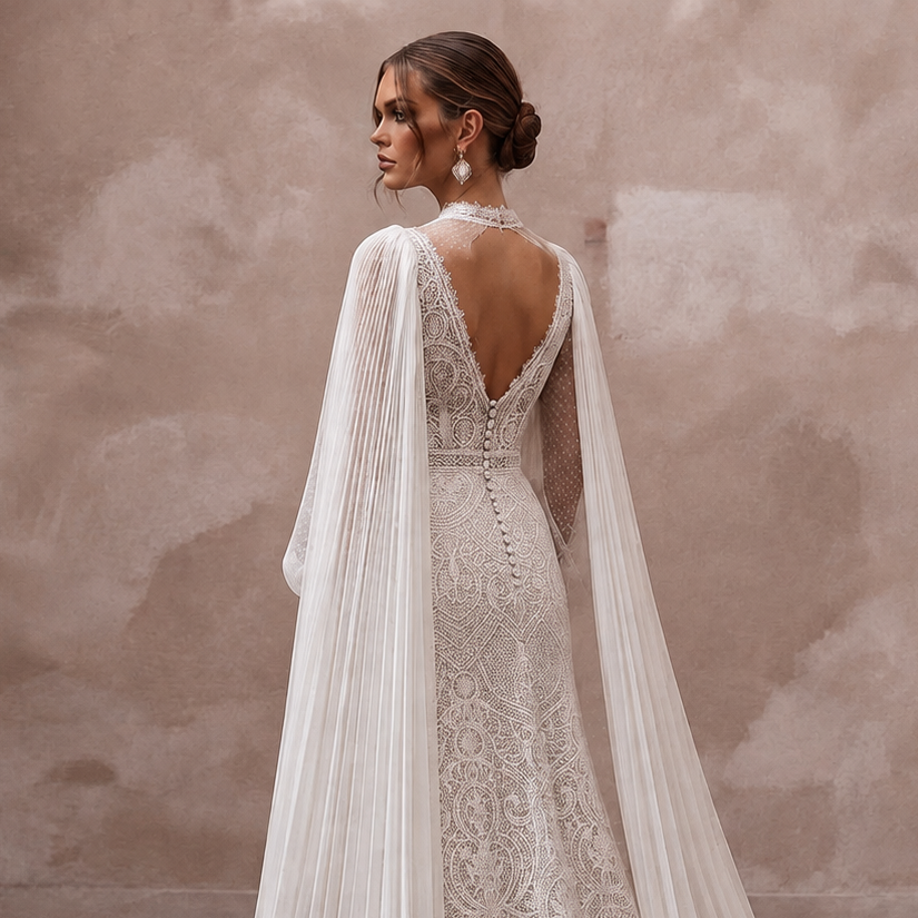 Detachable Cape Wedding Dresses with Versatile Bridal Style