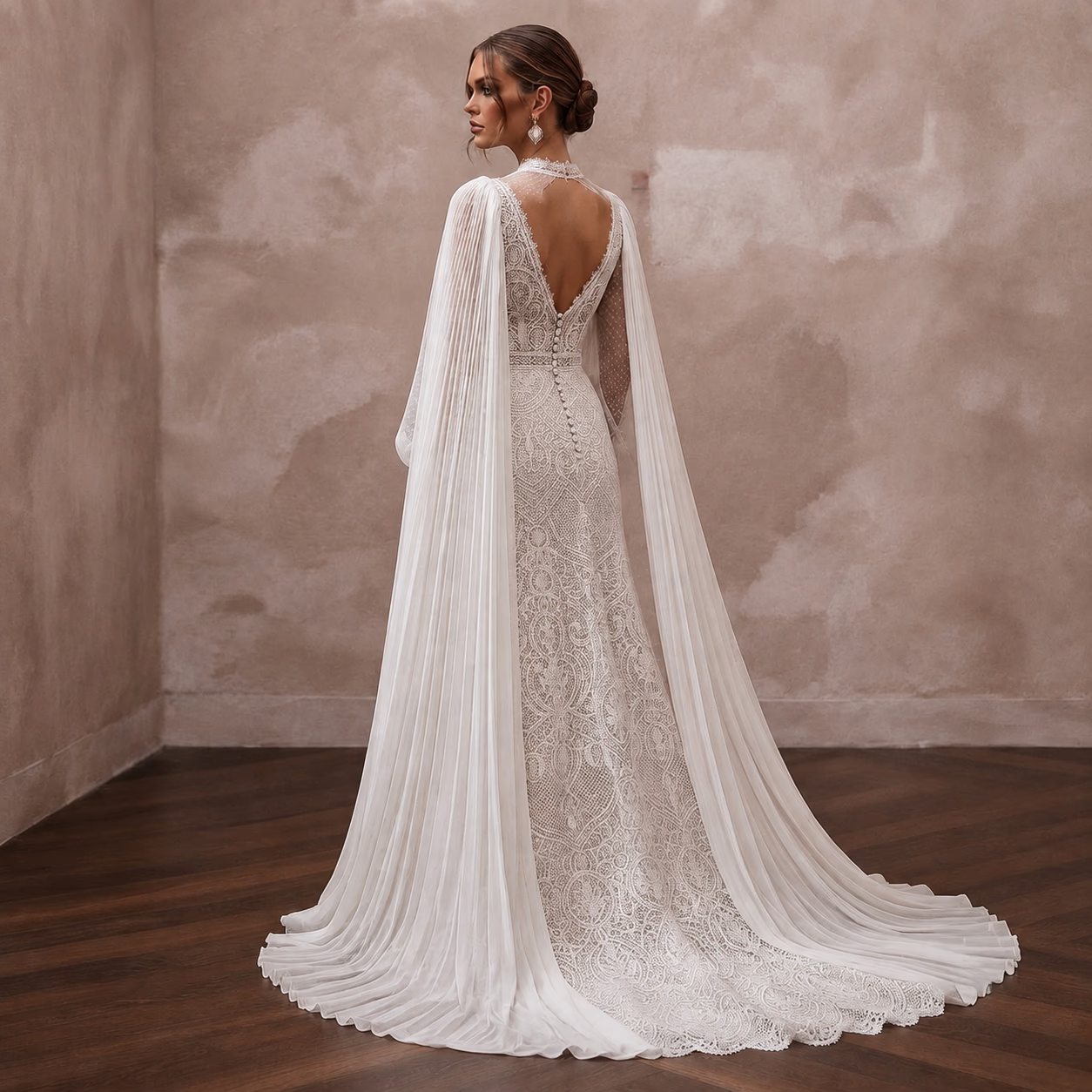 Detachable Cape Wedding Dresses with Versatile Bridal Style - Apparel & Accessories > Clothing > Wedding & Bridal Party Dresses > Wedding Dresses - Mignonette Bridal