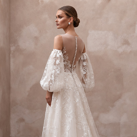 Detachable Sleeve Wedding Dresses with Convertible Style - Apparel & Accessories > Clothing > Wedding & Bridal Party Dresses > Wedding Dresses - Mignonette