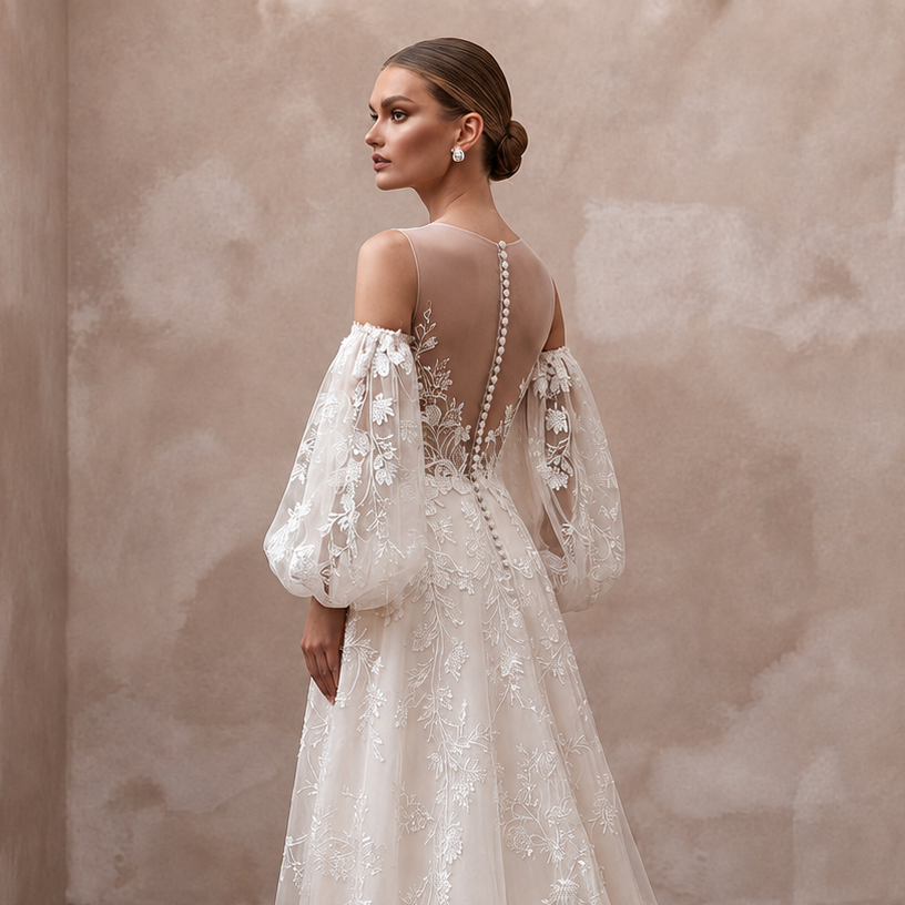 Detachable Sleeve Wedding Dresses with Convertible Style