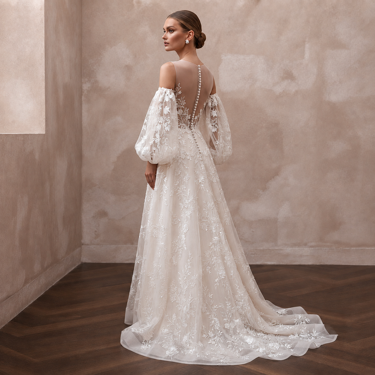 Detachable Sleeve Wedding Dresses with Convertible Style Secondary image