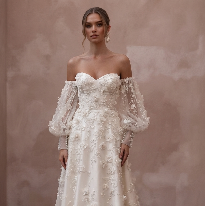 Detachable Sleeve Wedding Dresses with Two-in-One Styling