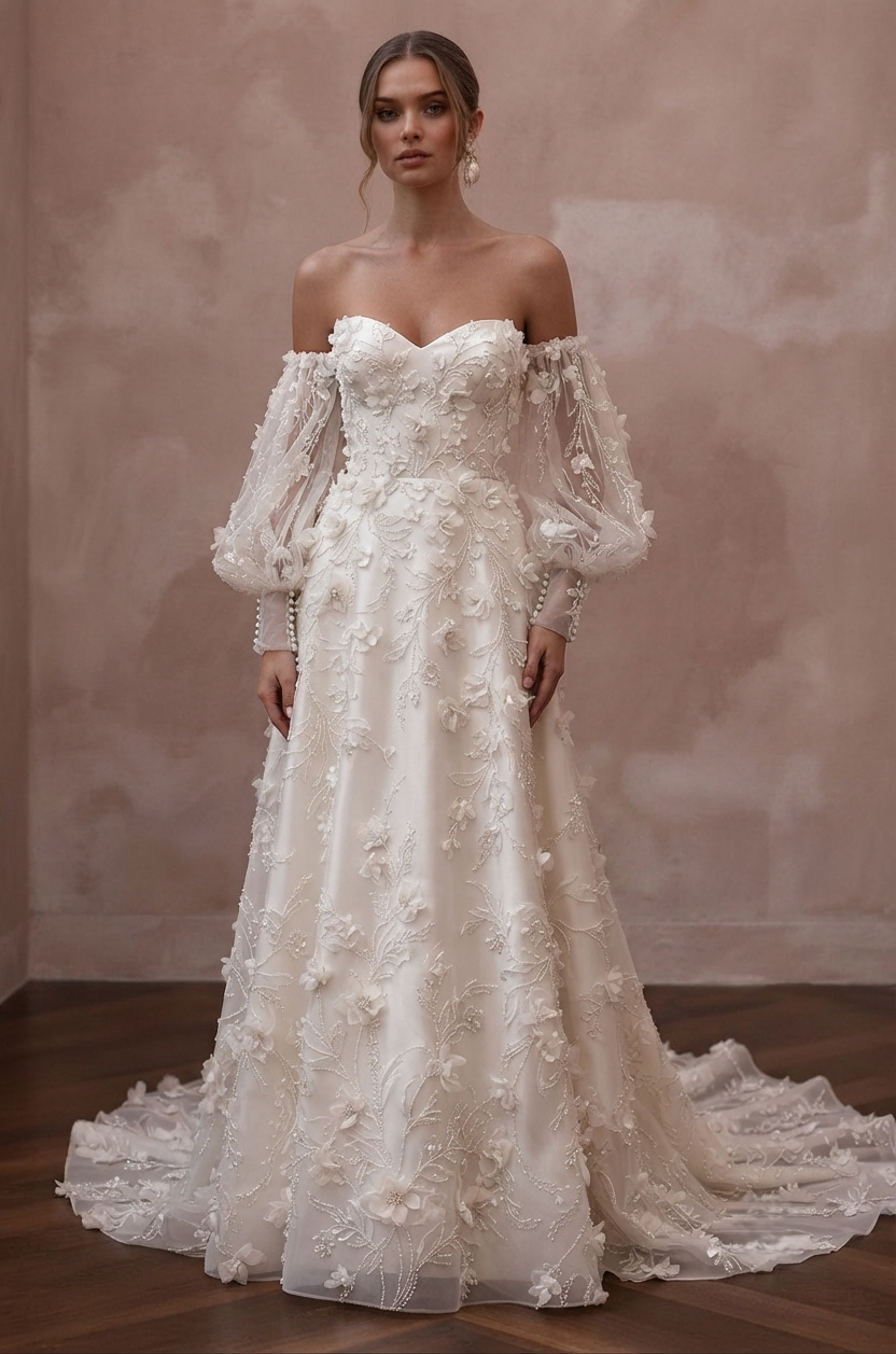 Detachable Sleeve Wedding Dresses with Two-in-One Styling