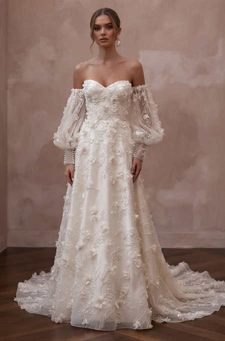 Detachable Sleeve Wedding Dresses with Two-in-One Styling