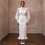 Dramatic White Organza Bishop Sleeve Dress for Engagement Shoot