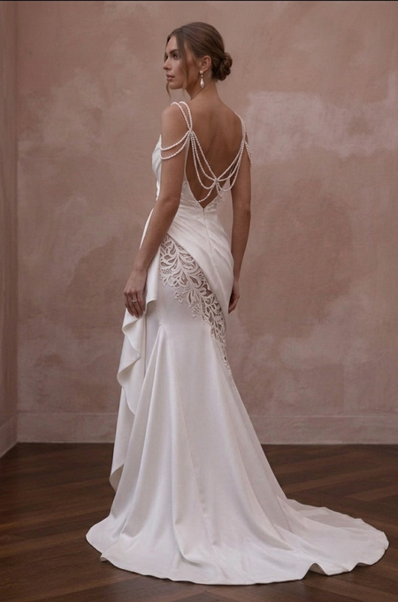 Draped Satin Wedding Dresses with Graceful Silhouettes